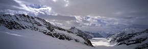 aletsch glacier and cloud