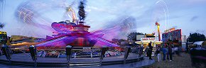 swirling rides at the hoppings fair 