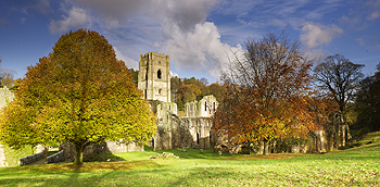 fountains abbey autumn card