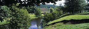 chatsworth house and river derwent