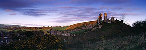 Corfe Castle at dawn