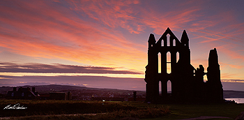 whitby abbey silhouette card
